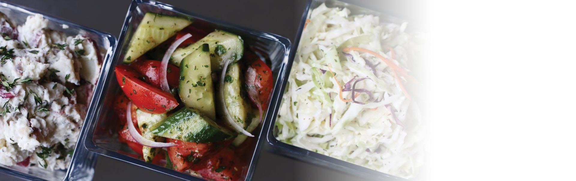 containers with salads